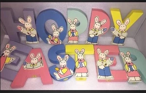 Hoppy Osterhase Holz Buchstaben 4,5" groß von Sue Dreamer Vintage 1995 bunt - Bild 1 von 12