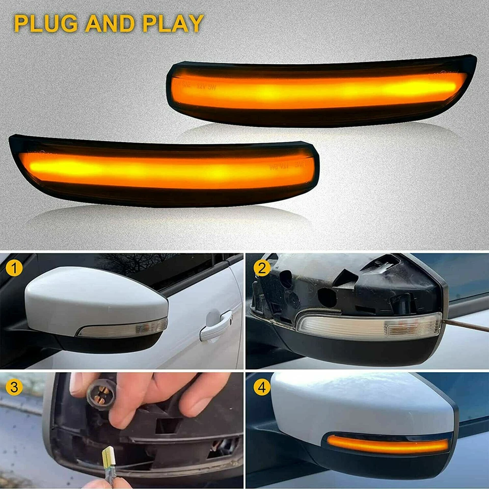 Luz de señal de giro LED secuencial para Ford Escape Focus 2012-2018 Foto 1 de 4