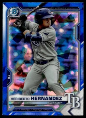 2021 Bowman Chrome Sapphire Heriberto Hernandez A163 Tampa Bay Rays #BDC-100 - Image 1 of 2
