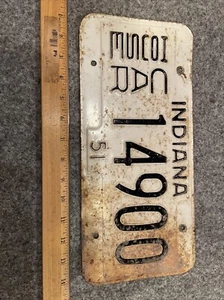 1951 Indiana House Car License Plate 14900 - Picture 1 of 2