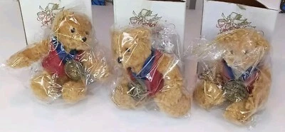 Nuevo adorno de Navidad de vacaciones adornos de felpa de oso de peluche (lote de 3) Foto 1 de 4