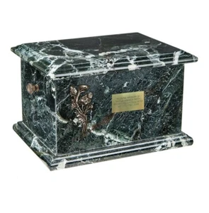 Stenen kistje natuurlijke zwarte onyx as Urn voor volwassenen - Bild 1 von 10