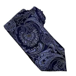 Ike Behar New York Blue Paisley Necktie - Picture 1 of 4