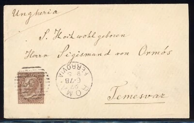 Italy 1863 30c Scott# 30 XF Used on Cover to Temesvar Scarce Franking - Image 1 of 2