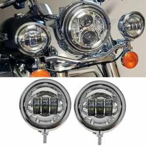 Luces antiniebla LED 4,5" + carcasa para Yamaha V-Star XVS 650 950 1100 1300 - Imagen 1 de 11