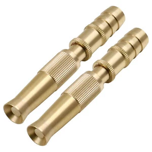 Solid Brass Garden Spray Nozzle Adjustable Twist Water Hose USA Stock 2 PACK - Picture 1 of 11