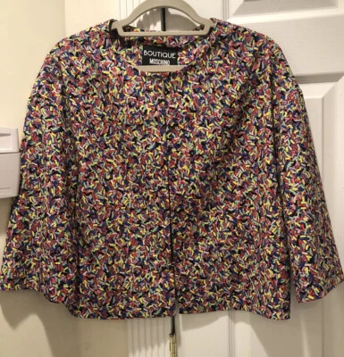 Chaqueta/blazer Boutique Moschino Estampado Sprinkles Manga 3/4 EE. UU. Talla 10 Foto 1 de 4