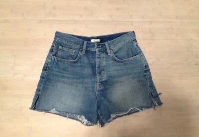 Espléndidos pantalones cortos de mezclilla desgastados para mujer talla 30" dobladillo crudo cortado Foto 1 de 4