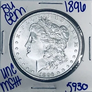 1896 BU UNCIRCULATED MORGAN SILVER DOLLAR AUTHENTIC U.S. MINT FREE SHIPPING 5930 - Picture 1 of 3