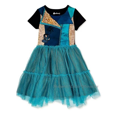 Descendants 3 Dress Size 4-8 Girls Halloween Costume Disney Uma Tutu Cosplay NWT - Image 1 of 3