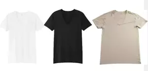 UNIQLO AIRism V-Neck Short-Sleeve T-Shirt S-4XL White/Black/Beige Men 468781 NWT - Picture 1 of 7