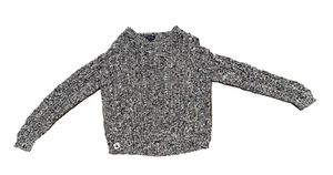 Teen Girl's POLO Ralph Lauren Black & White Marbled Sweater, Size 16 - Picture 1 of 10