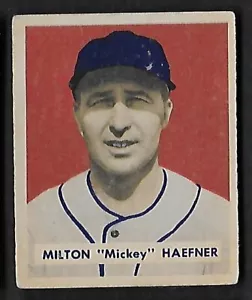 1949 BOWMAN BASEBALL CARD #144 MILTON MICKEY HAEFNER VG/EX - Foto 1 di 2