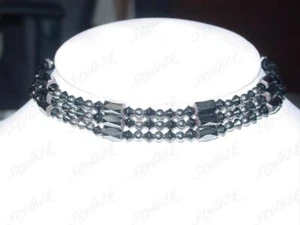 Magnet Halskette Armband schwarz Kristall Schmuck 56" Wickel länger Stil Onyx - Bild 1 von 1