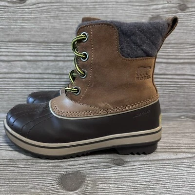 Зимние ботинки Sorel Youth Slimpack II на шнуровке с флисовой подкладкой NY2416-286 размер 2 - Изображение 1 из 4