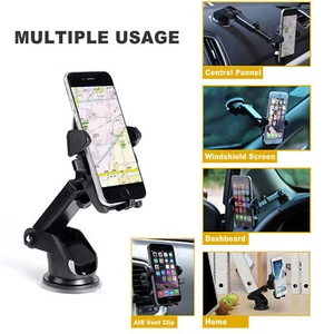 Universal For GPS Mobile Smart Phone 360° Windshield Mount Car Holder Cradle - Picture 1 of 11