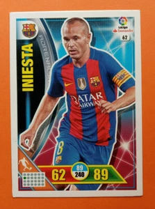 💥 Andres INIESTA 🇪🇸 FC Barcelona #62 Adrenalyn XL Panini 2016 2017 Liga 16 17 - Imagen 1 de 2