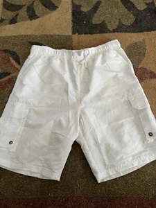 Mens Actleis XL Swim Trunks White Cargo - Picture 1 of 4