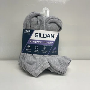 New Men's Gildan 12 Pair Low Cut Socks (Shoe Size 6-12) - Picture 1 of 7