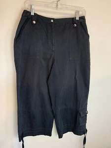 Studio Works Black cropped Capris Tie bottoms Size 10 - Picture 1 of 4