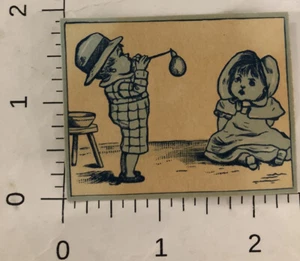 Carta commerciale vittoriana Kid Blowing A Bubble VTC 8 - Foto 1 di 2