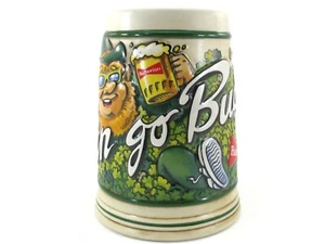 Budweiser Beer Stein 1991 Leprechaun St. Patricks Day Stein ERIN GO BUD Vintage - Picture 1 of 11