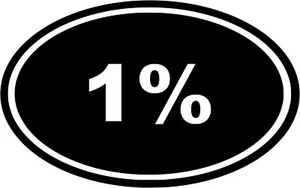 1 % Vinyl Aufkleber Abziehbild Euro Oval Outlaw Biker - Größe & Farbe wählbar - Bild 1 von 2
