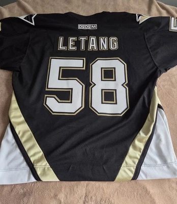 Camiseta Pittsburgh Penguins Kris Letang CCM Temporada XL Novato Hecha en Canadá 58 Foto 1 de 4