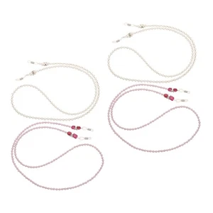 Cadena de gafas de perlas de imitación de 4 piezas cadena con cuentas faltantes, cadenas para collar de gafas - Imagen 1 de 12