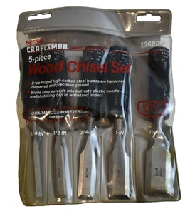 Craftsman Sears Werkzeuge 936829 5 Stück Holz Meißel Set USA mit Koffer - Bild 1 von 3