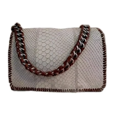 Bolso de Hombro Jaeger Albemarle Cuero Crema Borde Tostado Correa Desmontable Raro Encontrar  Foto 1 de 4