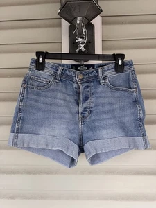 Hollister Button Fly Boyfriend Womens Short Stretch Denim Cuffed Short W25X2.5” - Picture 1 of 14