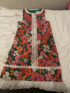Eliza J Women's Mod Shift Style Dress Pink Flowers & Lace Size 8 USA Size 12 UK - Picture 1 of 8
