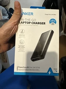 ANKER POWERCORE III ELITE 87W, ON THE GO LAPTOP CHARGER, IN BOX, NEVER OPENED. - Picture 1 of 5