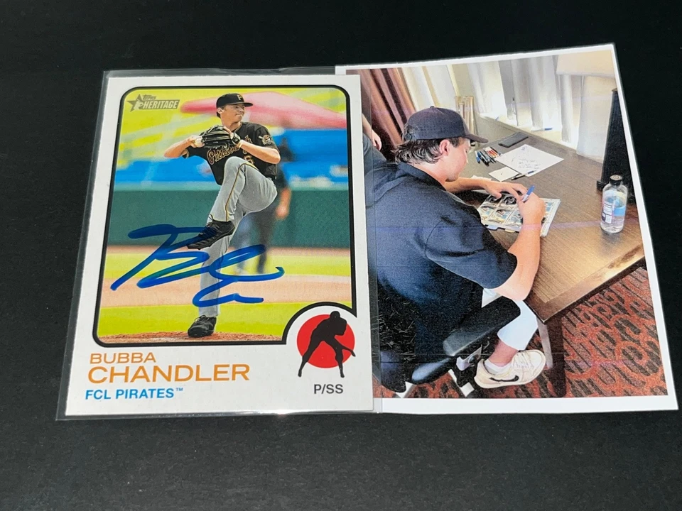 Bubba Chandler Pittsburgh Pirates Auto Signed 2022 Topps Heritage /. - Image 1 of 1