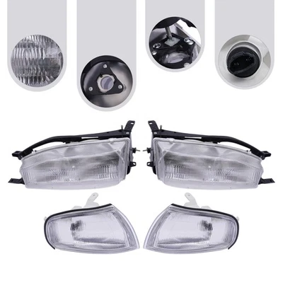 Pair For 1992-1994 Toyota Camry Headlights & Corner Lights Set Left & Right Side Foto 1 de 4