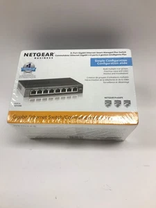 New Netgear Gigabit Ethernet Switch, 8 port 8-Port Gigabit Managed Switch GS108E - Picture 1 of 7