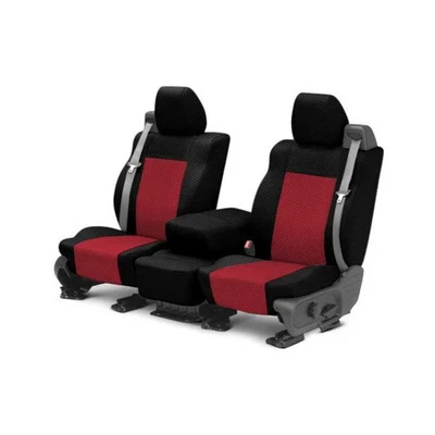 For Dodge Dakota 05 CalTrend Carbon Fiber 1st Row Black & Red Custom Seat Covers Foto 1 de 3