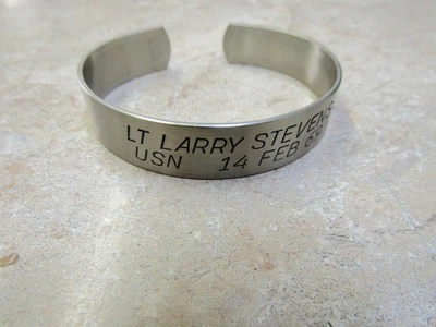 Original Vintage 1970's POW Bracelet Nickel Silver LT LARRY STEVENS USN 1969 - Image 1 of 4