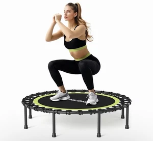 48” Fitness Rebounder Trampoline – Green, Quiet Bungee, Brand New - Bild 1 von 8