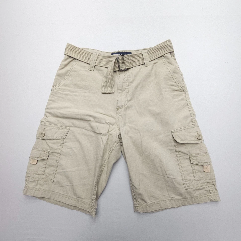 PD&C Ripstop Cotton Cargo Shorts Mens 32 Khaki Belted Work Utility Travel - Image 1 of 4