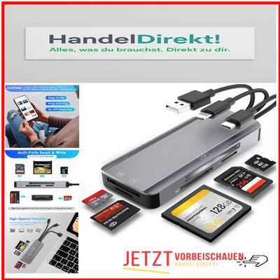 USB-C/USB-A Multispeicherkartenleser | SD/TF/CF/MS/M2/Micro SD - Bild 1 von 4