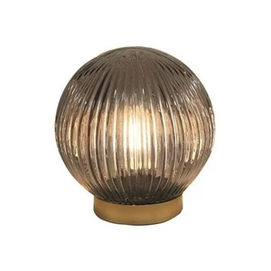 Lámpara Globo Vidrio Acanalado Alimentada por Batería Base Dorada Luz Ambiental 16cm Luz de Mesa - Imagen 1 de 1
