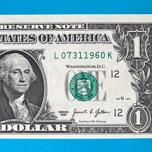 July 31, 1960 (L 07311960 K) BIRTHDAY $1 One Dollar Bill *UNC* - Picture 1 of 4