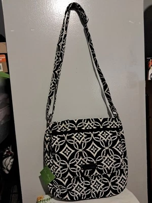 Nuevo Bandolera/Bolso de Correo Vera Bradley Blanco y Negro LEER Y VER FOTOS Foto 1 de 4