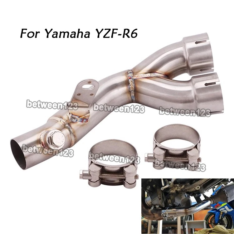 For Yamaha YZF-R6 R6 2006-2025 Exhaust Middle Link Pipe Connect Stock Muffler - Image 1 of 4