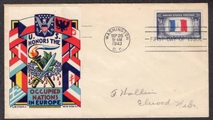 1943 Paesi invasi Francia (Scott 915) - Staehle KINGS G/P FDC 402 - Foto 1 di 1