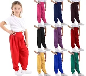 GIRLS HAREEM TROUSER ALI BABA HAREM LEGGINGS PANTS CUSTOMS DANCE SCHOOL SHOWS - Picture 1 of 48