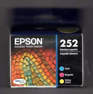 PACK OF THREE GENUINE EPSON 252 INK CARTRIDGES. EXPIRED 10-2019. FREE SHIPPING! - Picture 1 of 4