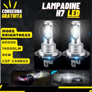 KIT LAMPADINE H7 Led Super Luminoso CSP CANBUS Auto, LUCE BIANCO GHIACCIO 6000K - Zdjęcie 1 z 13